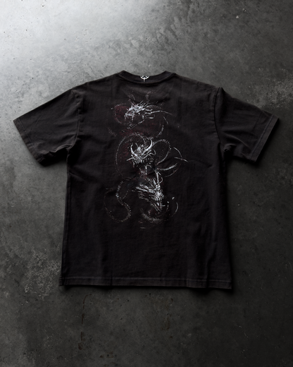 "SERPENTS FATE" RUST WASHED OVERSIZED TEE
