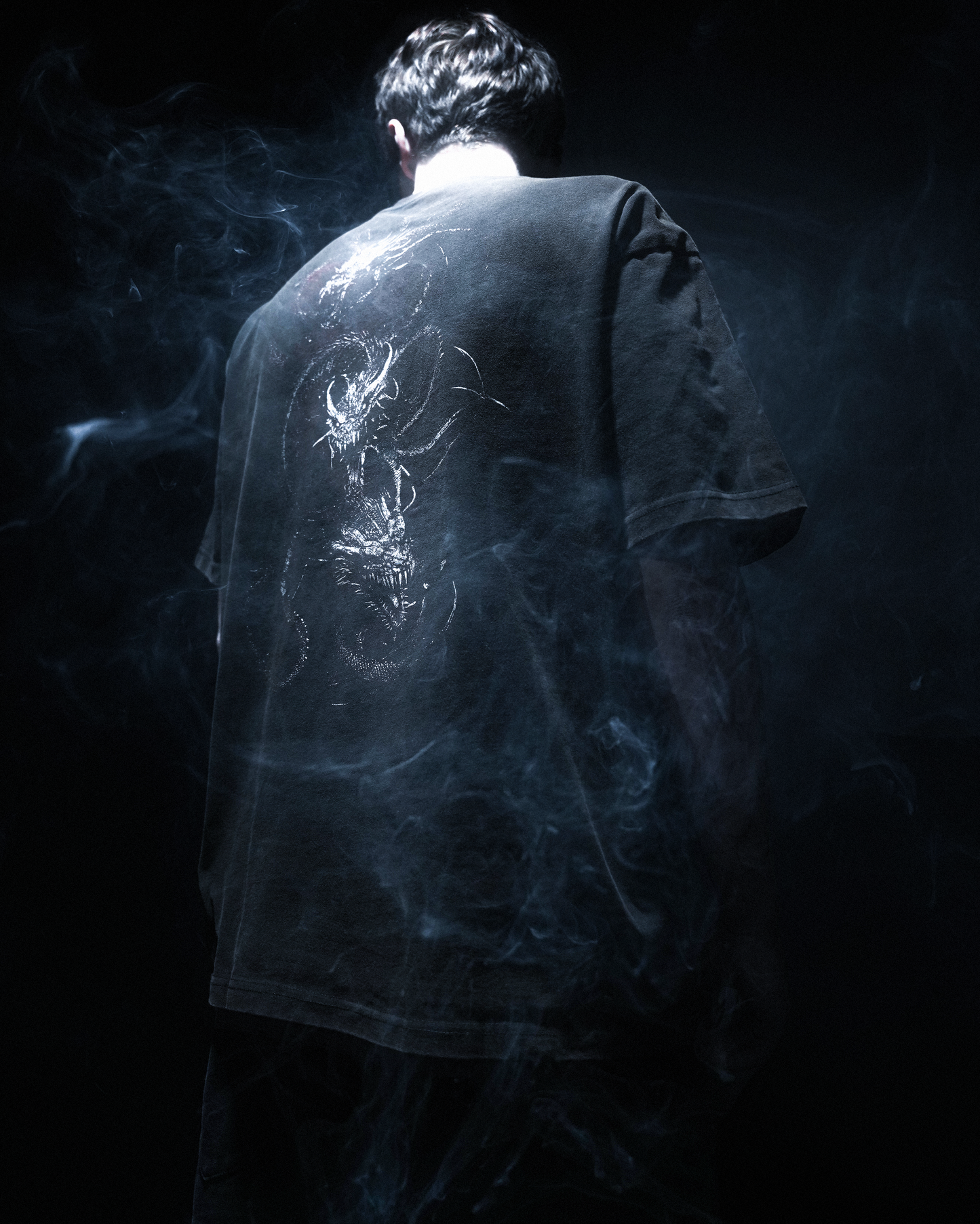 "SERPENTS FATE" RUST WASHED OVERSIZED TEE