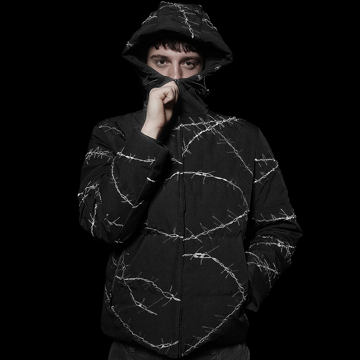 Barbed Puffer Jacket Size Up